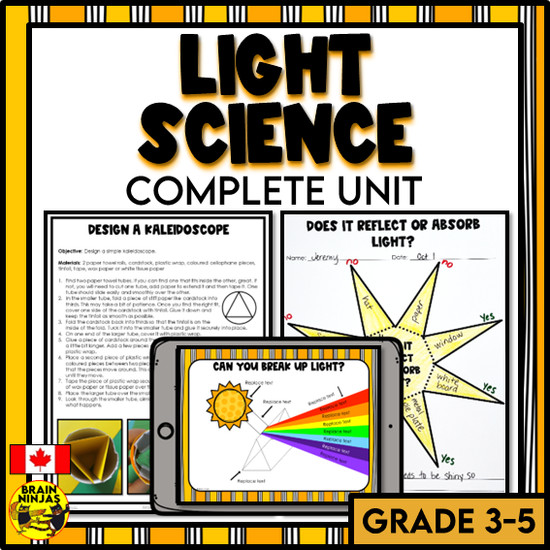 Light Science and Shadows Unit Lessons and Activities | Paper and Digi ...
