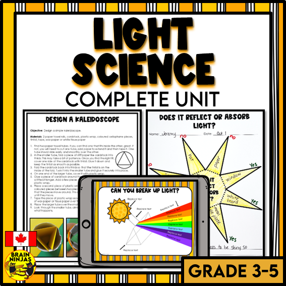 Light Science and Shadows Unit Lessons and Activities | Paper and Digital