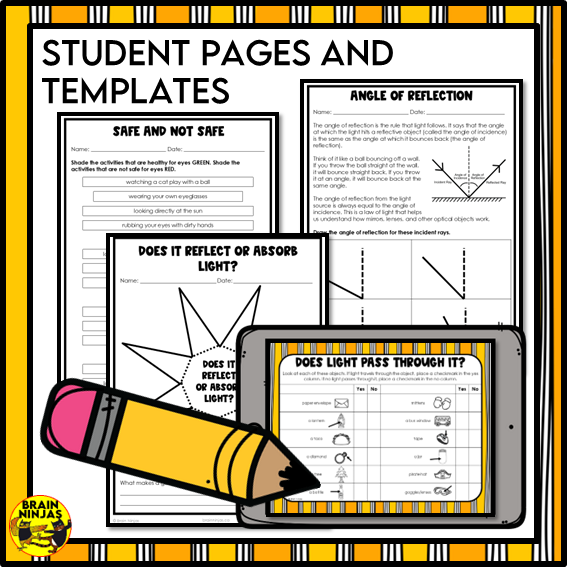 Light Science and Shadows Unit Lessons and Activities | Paper and Digital