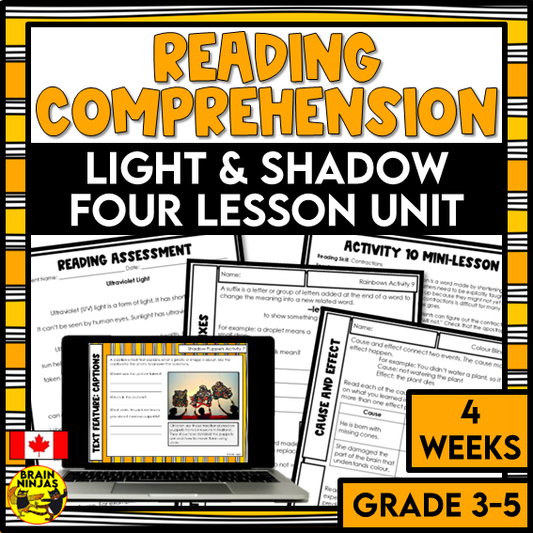 Light Science Reading Comprehension Activities | Paper and Digital