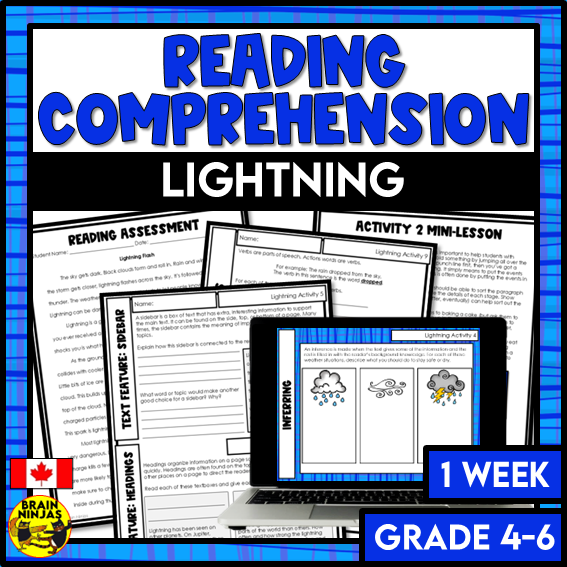 Lightning Activity Level Lightning Reading Comprehension Activities | Paper and Digital ...