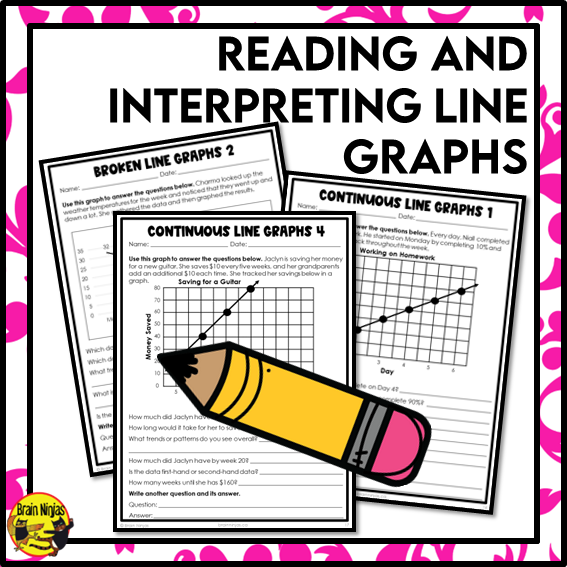 Broken and Continuous Line Graphs Math Worksheets | Paper | Grade 6 ...