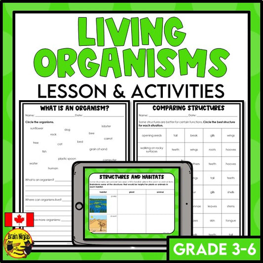 Living Organisms Lesson and Activities | Digital and Paper