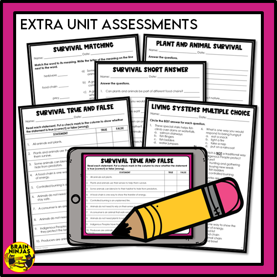 Living Systems Unit Alberta Grade 3 Science Lessons and Activities | Paper and Digital