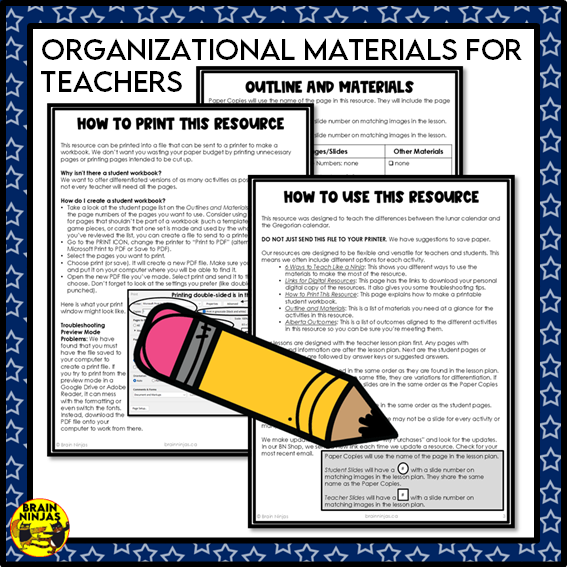 Lunar Calendar Space Sky Science Lesson and Activities | Paper and Digital