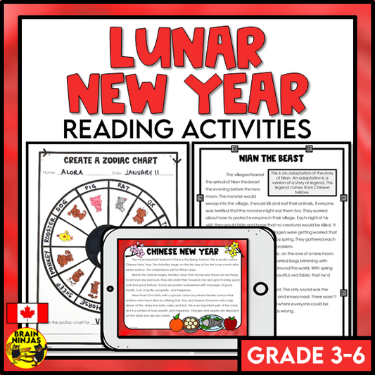 Lunar New Year Reading and Writing Activities | Paper and Digital