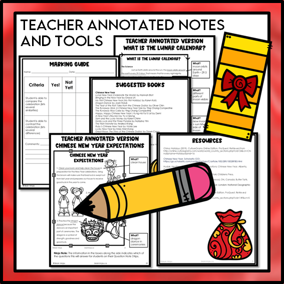 Lunar New Year Reading and Writing Activities | Paper and Digital