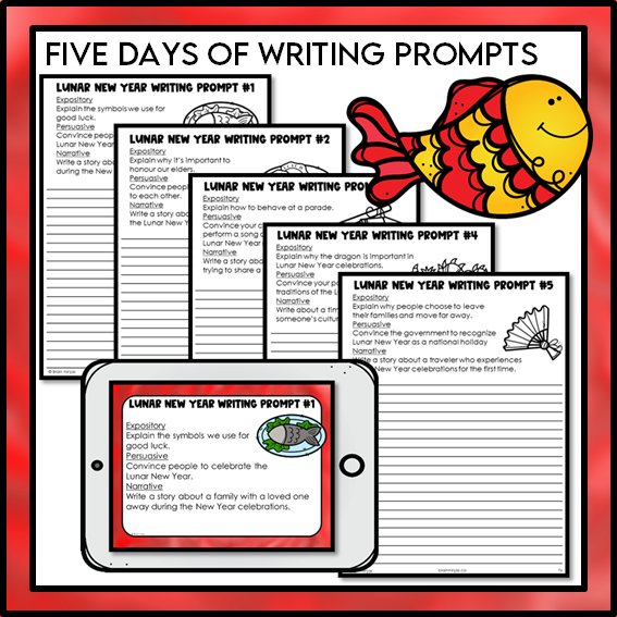 Lunar New Year Reading and Writing Activities | Paper and Digital
