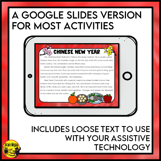 Lunar New Year Reading and Writing Activities | Paper and Digital