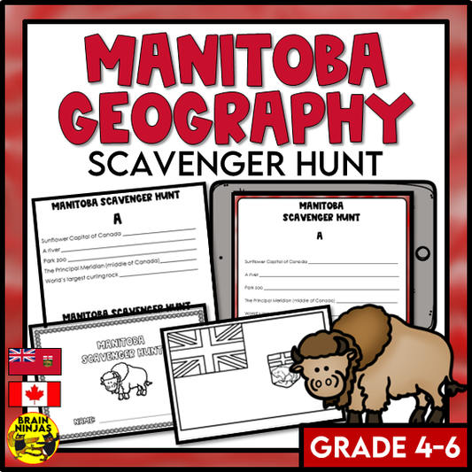 Manitoba Geography Scavenger Hunt | Paper and Digital
