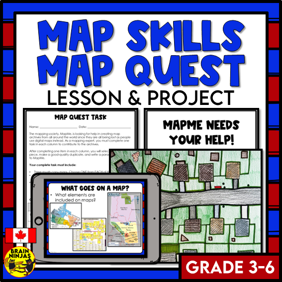 Map Quest Map Skills Activity | Paper and Digital