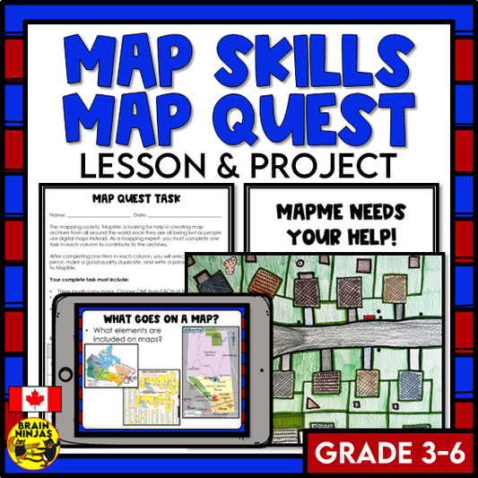 Map Quest Map Skills Activity | Paper and Digital