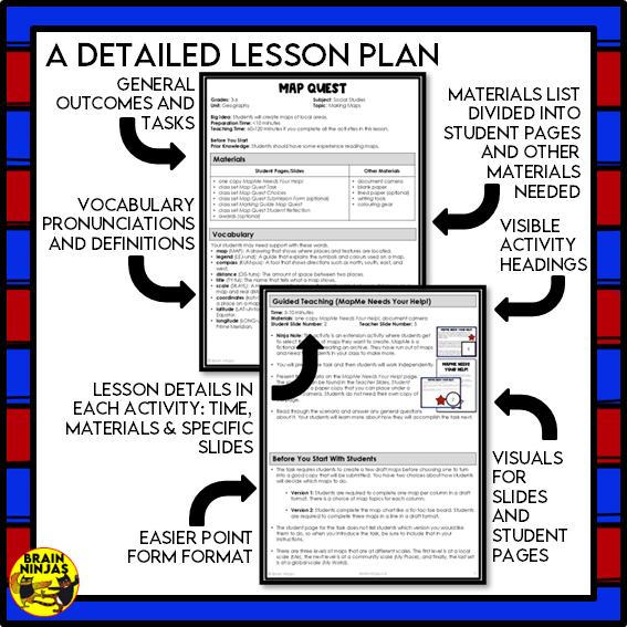Map Quest Map Skills Activity | Paper and Digital