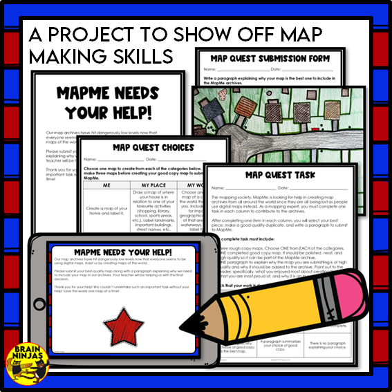 Map Quest Map Skills Activity | Paper and Digital