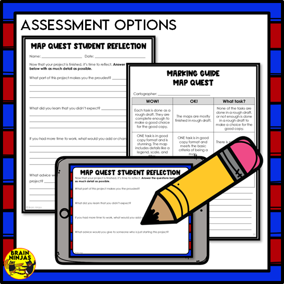 Map Quest Map Skills Activity | Paper and Digital