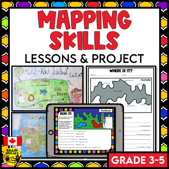Identify Mapping Activity Map Reading Skills Unit Creative Mapping Activity | Paper and Digital ...