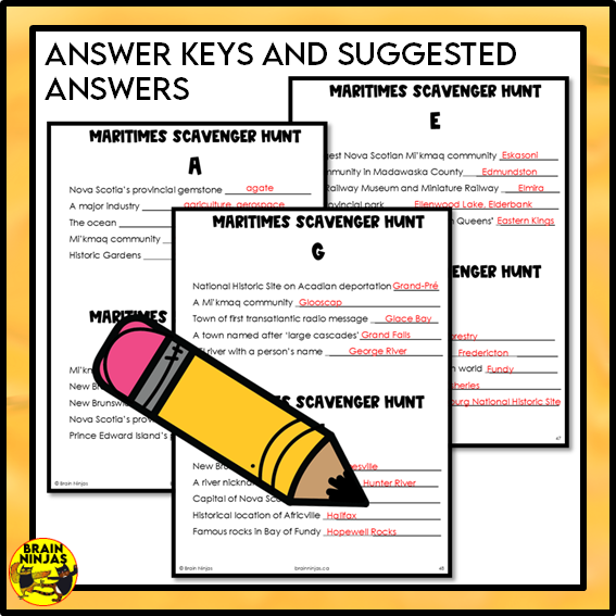 Maritimes Geography Scavenger Hunt | Paper and Digital