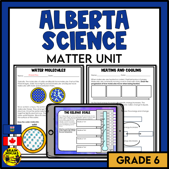 Alberta Science Matter Unit Grade 6 Bundle | Paper and Digital