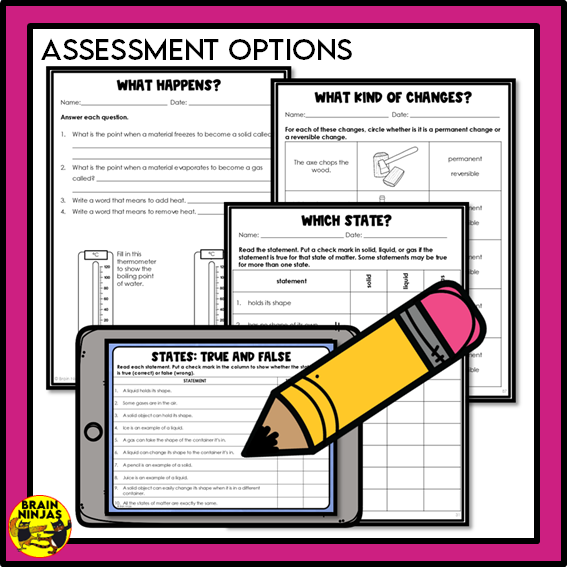 Matter Unit Alberta Grade 3 Science Lessons and Activities | Paper and Digital