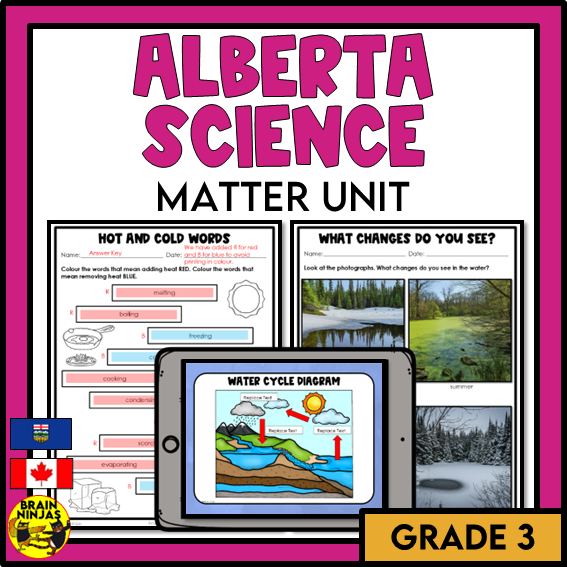 Matter Unit Alberta Grade 3 Science Lessons and Activities | Paper and Digital