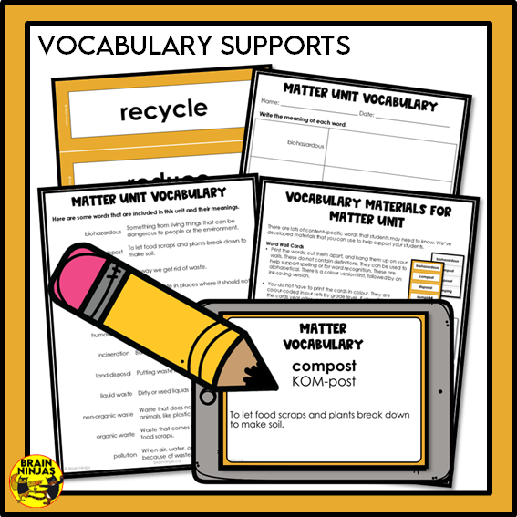 Alberta Science Matter Unit Grade 4 Waste Management Bundle | Paper and Digital