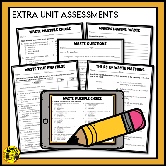 Alberta Science Matter Unit Grade 4 Waste Management Bundle | Paper and Digital