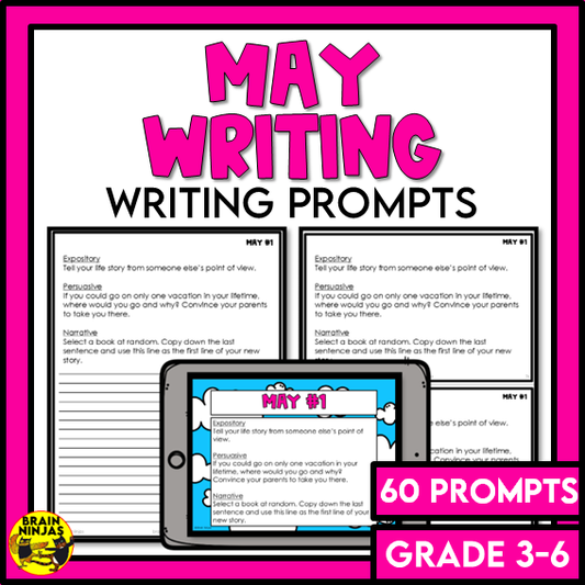 May Monthly Writing Prompts | Paper and Digital
