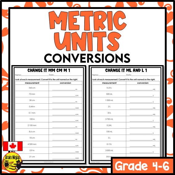 Math Measurement Conversion Class Paper Metric Conversions Math Worksheets | Paper – brainninjas