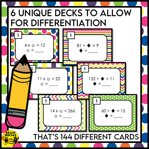 Missing Digits Multiplication and Division Within 500 Task Cards | Paper and Digital