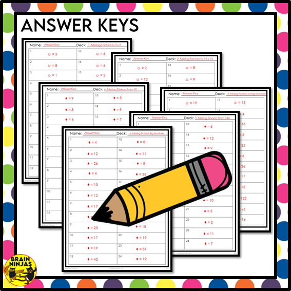 Missing Digits Multiplication and Division Within 500 Task Cards | Paper and Digital