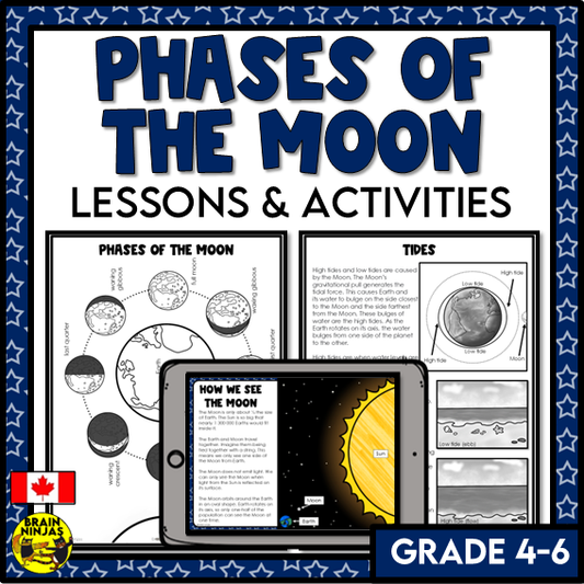 Phases of the Moon Lessons and Activities Astronomy Space | Paper and Digital