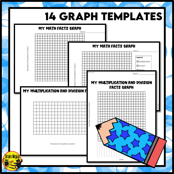 Multiplication and Division to 7x7 | Drill and Graph Practice | Paper and Digital