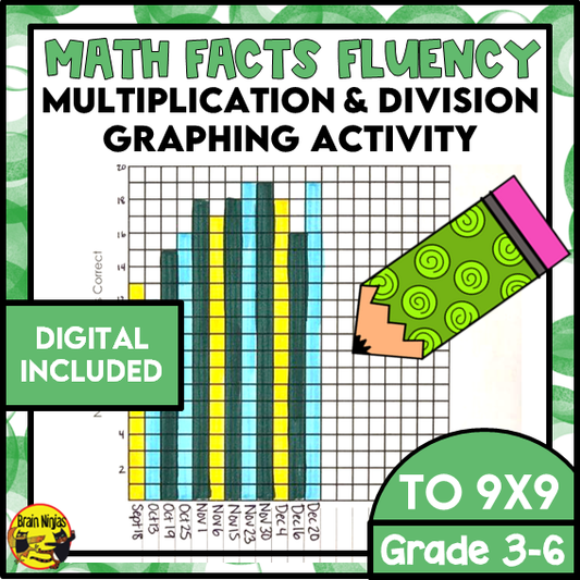 Multiplication and Division to 9x9 | Drill and Graph Practice | Paper and Digital