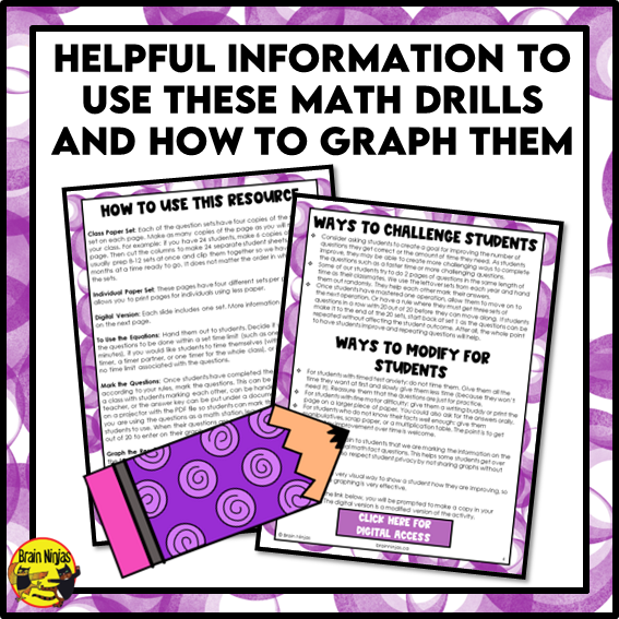 Multiplication and Division to 5x5 | Drill and Graph Practice | Paper and Digital