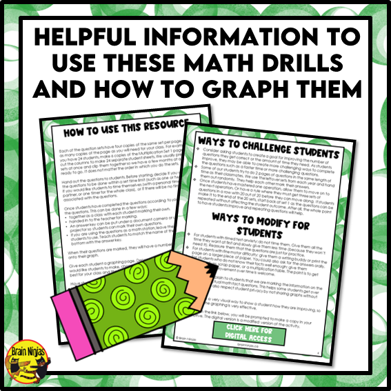 Multiplication and Division to 9x9 | Drill and Graph Practice | Paper and Digital