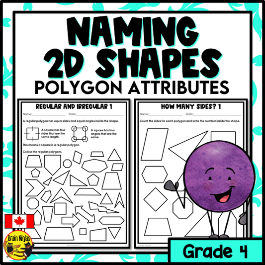 Names of 2D Shapes and Polygons Math Worksheets | Paper
