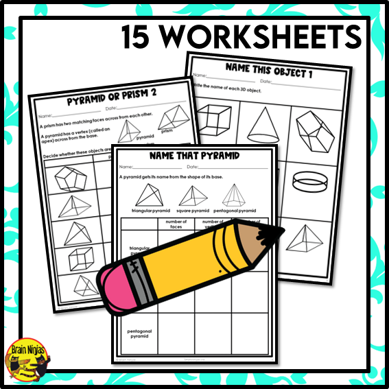 Identifying 3D Objects Math Worksheets | Paper | Naming Objects