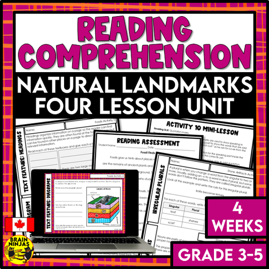 Natural Landmarks Social Studies Reading Comprehension Activities | Paper and Digital