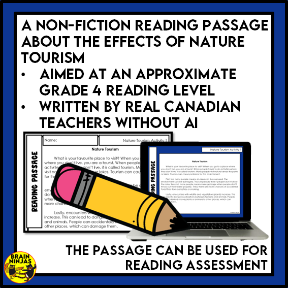 Nature Tourism Reading Comprehension Activities | Paper and Digital