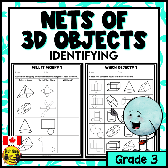nets of 3d objects worksheet - primary resource -... Nets of 3D Objects Math Worksheets | Paper | Identifying and Matching ...
