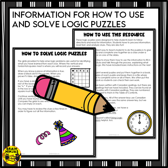 New Year's Logic Puzzles | Paper and Digital