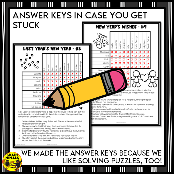 New Year's Logic Puzzles | Paper and Digital