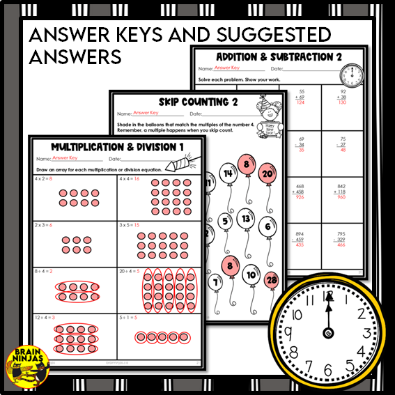 New Years Math Worksheets Numbers to 1000 | Paper