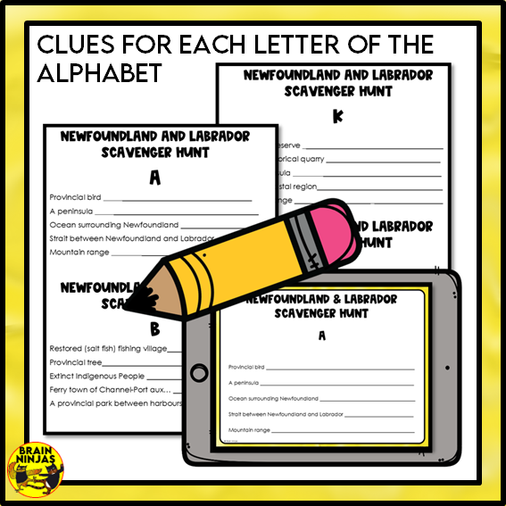 Newfoundland and Labrador Geography Scavenger Hunt | Paper and Digital