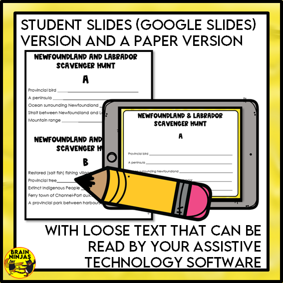 Newfoundland and Labrador Geography Scavenger Hunt | Paper and Digital