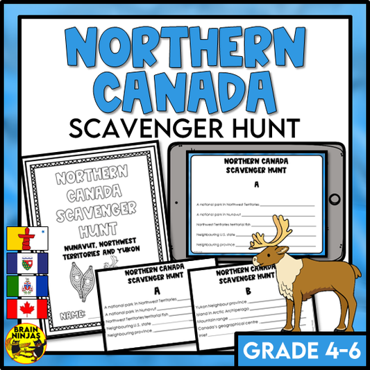 Northern Canada Geography Scavenger Hunt | Paper and Digital