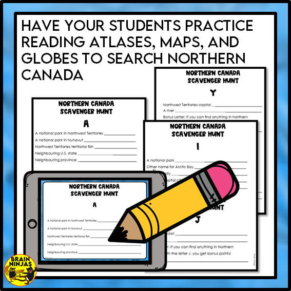 Northern Canada Geography Scavenger Hunt | Paper and Digital