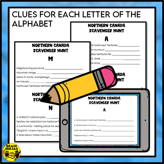 Northern Canada Geography Scavenger Hunt | Paper and Digital