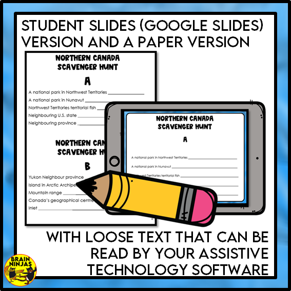 Northern Canada Geography Scavenger Hunt | Paper and Digital