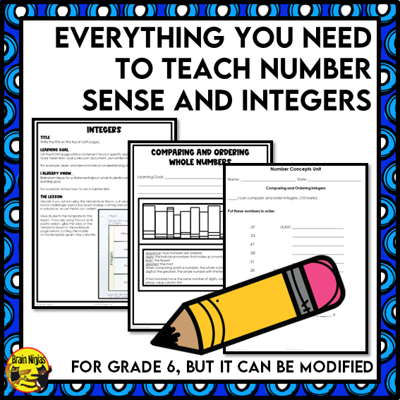 Numbers and Integers Interactive Math Unit | Paper | Grade 6